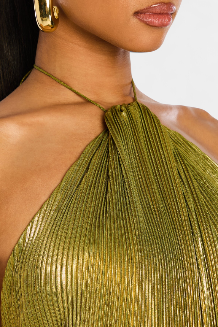 Marlies | Suknelė Halter Aperto sulla Schiena Metallico