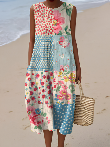 Ute | Midi suknelė su patchwork