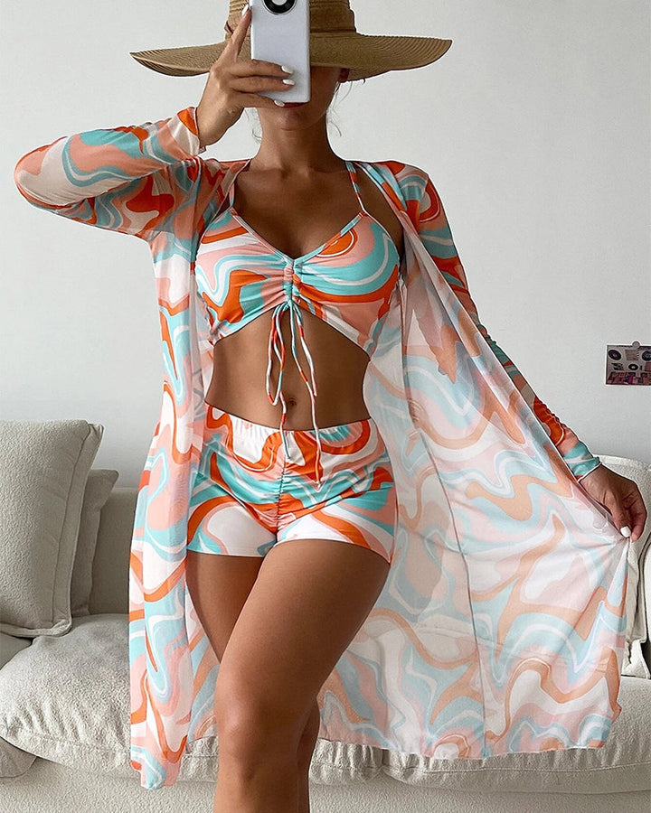 Frieda | Spausdintas 3 dalių bikini rinkinys