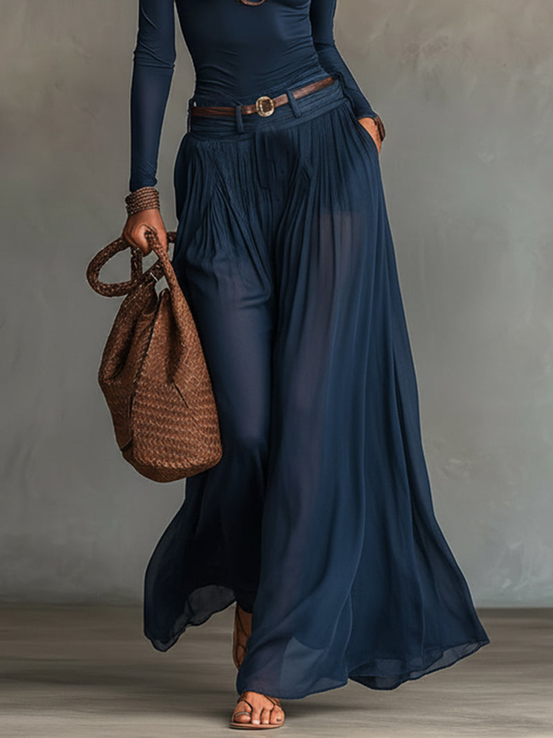Johanna | Off-Shoulder-Top ir sijonas tamsiai mėlynas
