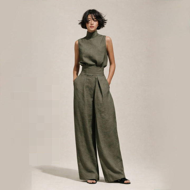 Elegantiškas Jumpsuit'as su Aukštu Liemeniu
